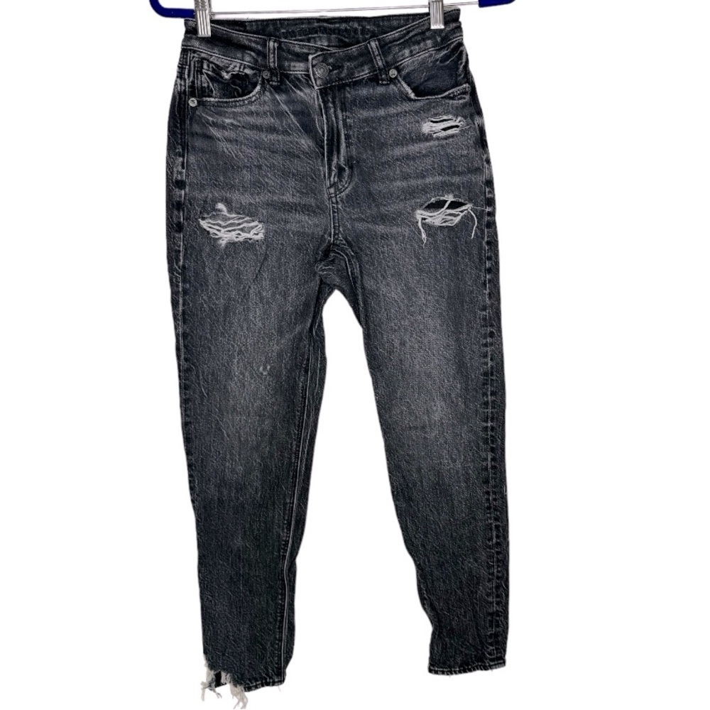 American Eagle Outfitters High Rise Distressed Jeans - Black